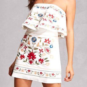Forever 21 Indikah Embroidered Mini Dress